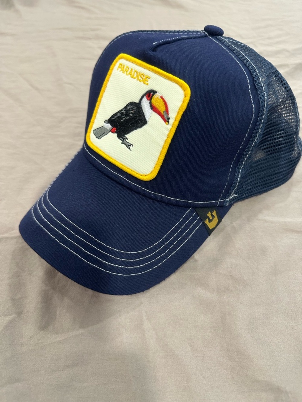 Navy “Paradise” Toucan Patch Trucker Hat